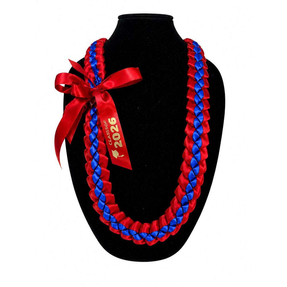 Red and Royal Blue Graduation Lei Class of 2026